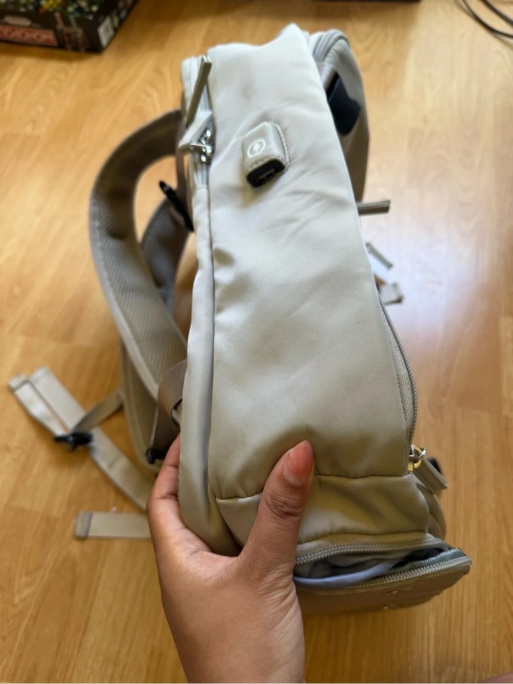 Light Beige Backpack - Minimal Everyday Bag